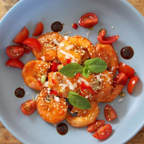 Stir-fried King Prawns with Oyster and Chilli Garlic Sauce