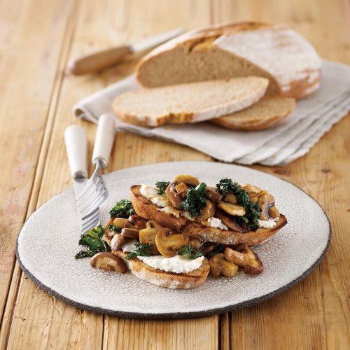 Mushrooms and Kale on Toast