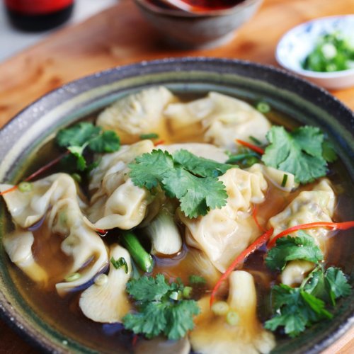 Vegan Smoked Tofu Dumpling Soup