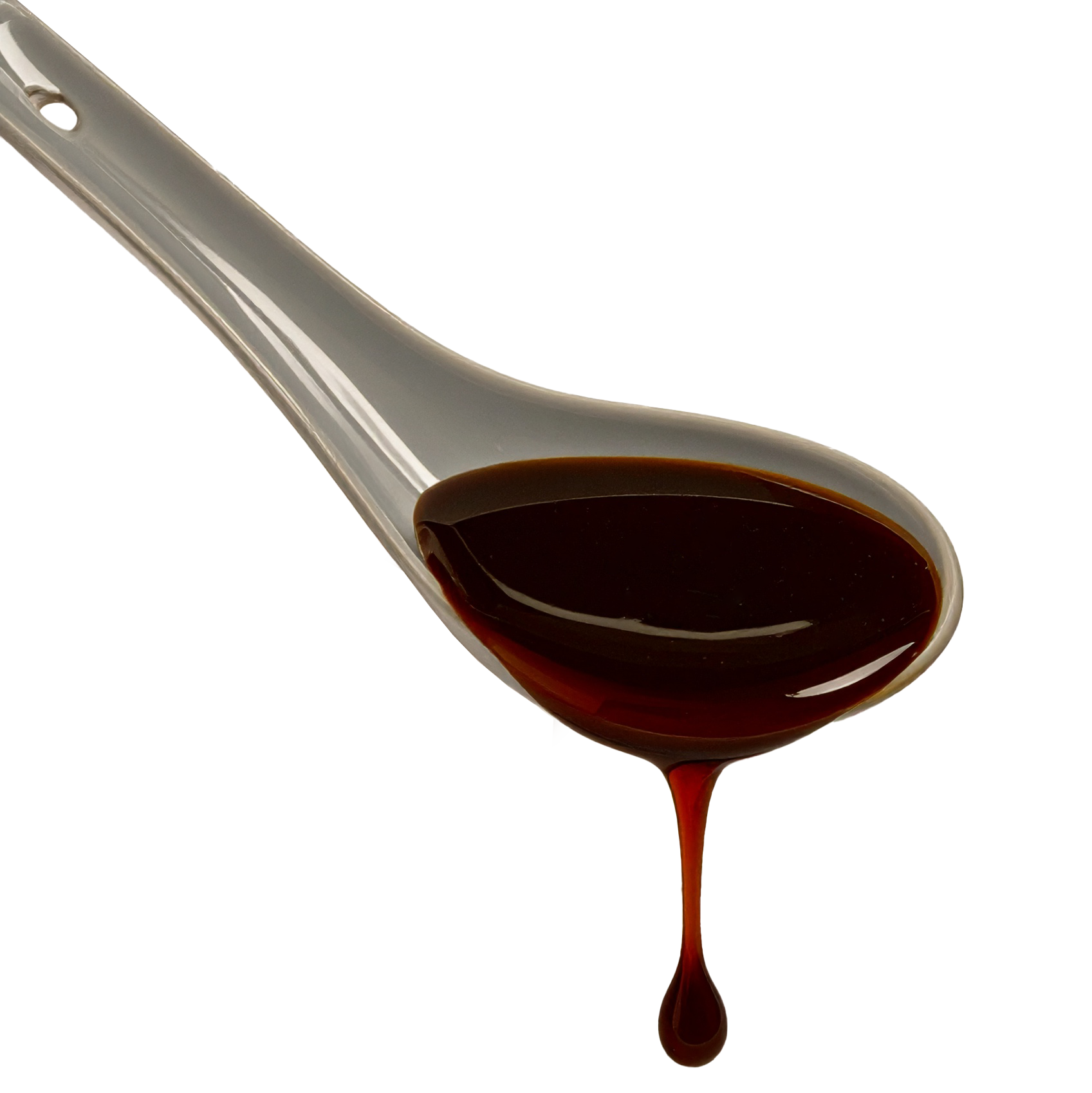 Chinese style spoon with oyster sauce dripping