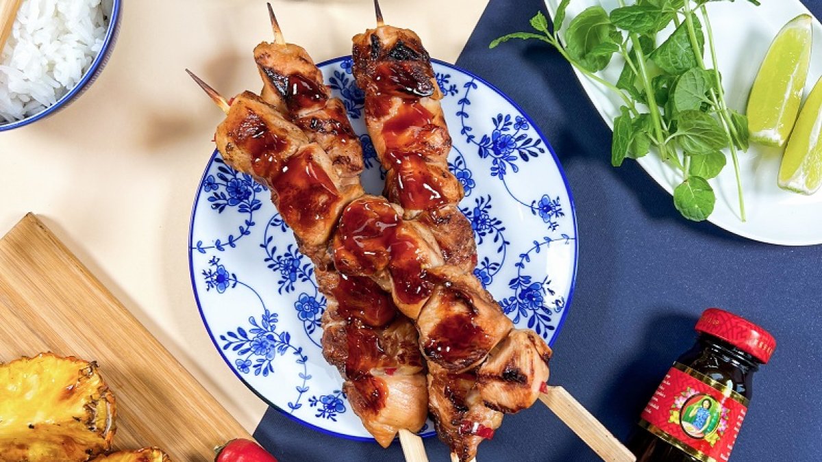 Teriyaki kip met geroosterde ananas