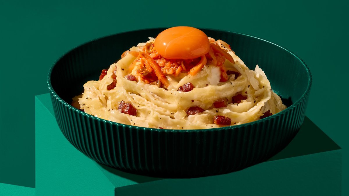 Mesgesneden noedels carbonara