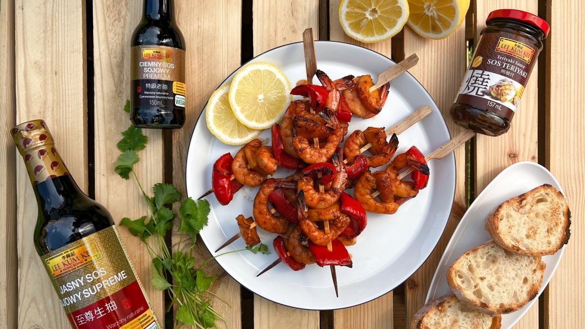 Gegrilde Spiesjes met Garnalen, Ananas & Rode Peper