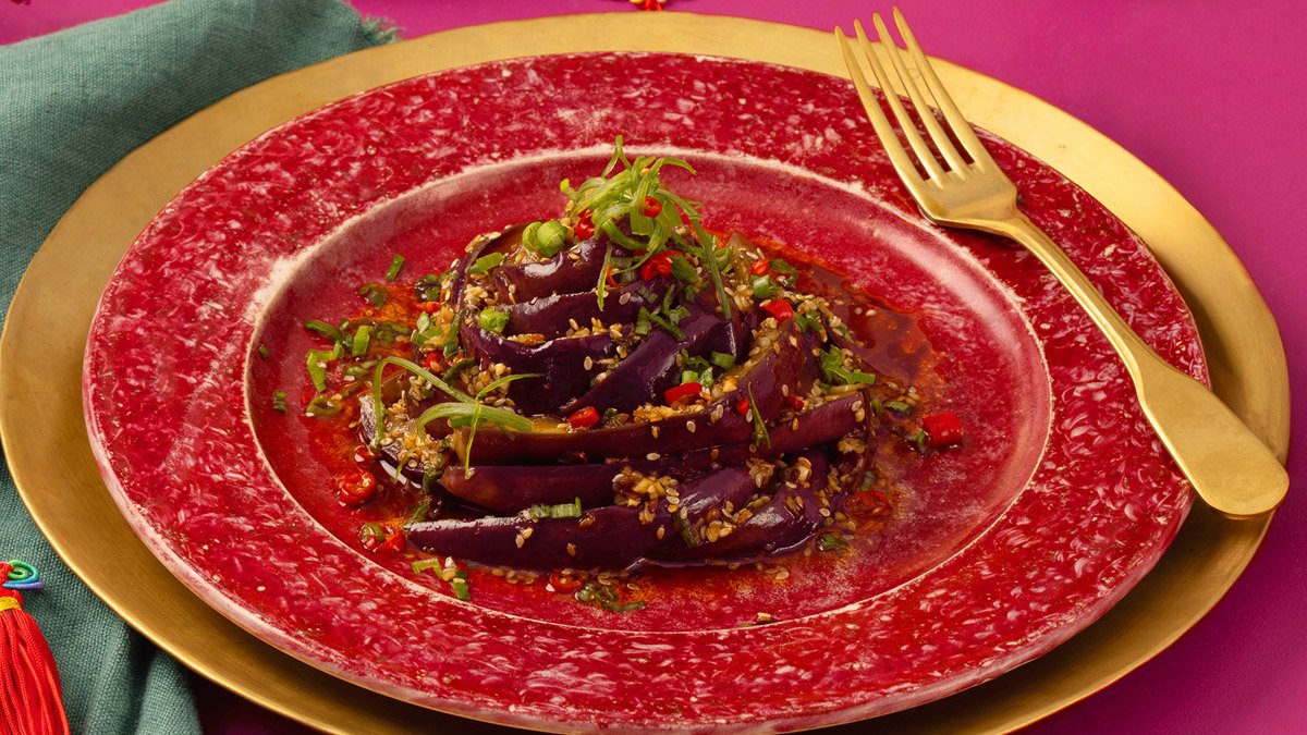 Pittige auberginesalade